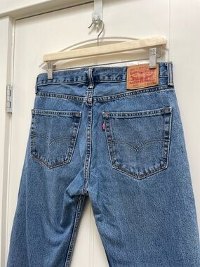 Levi's Blue Denim 505 Straight-Back Jeans with Red Tab